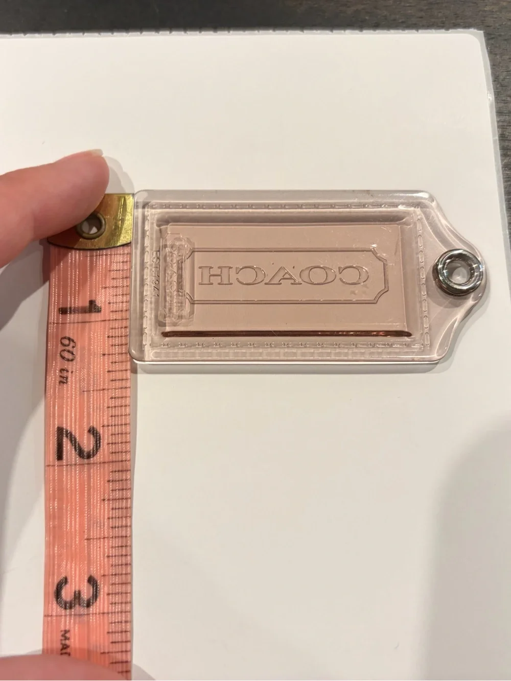 Pink Coach Acrylic Hangtag